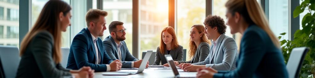 Professional HR team collaborating in a modern office environment in Victoria